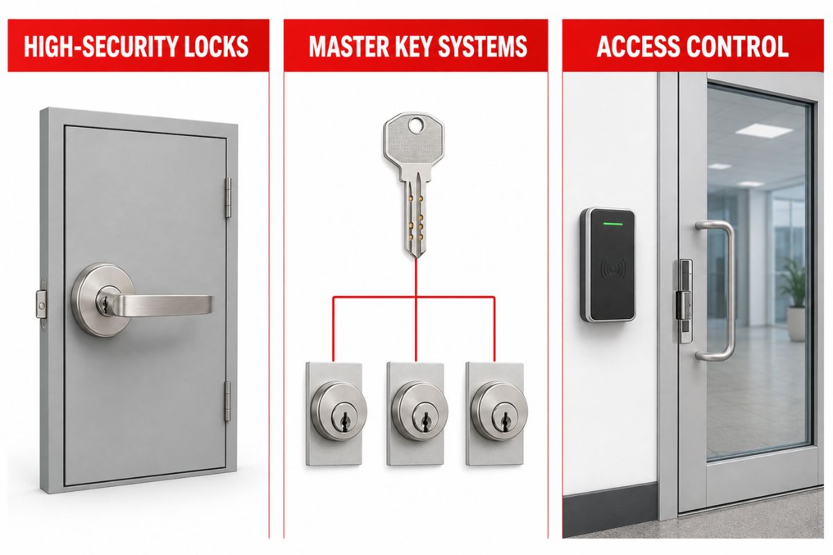 High-security locks, master key systems, and access control options for Phoenix businesses